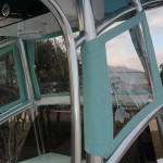 Our Windscreen attaches securely to your T-Top Frame shown on a custom T-Top on a Shoalwater Cat